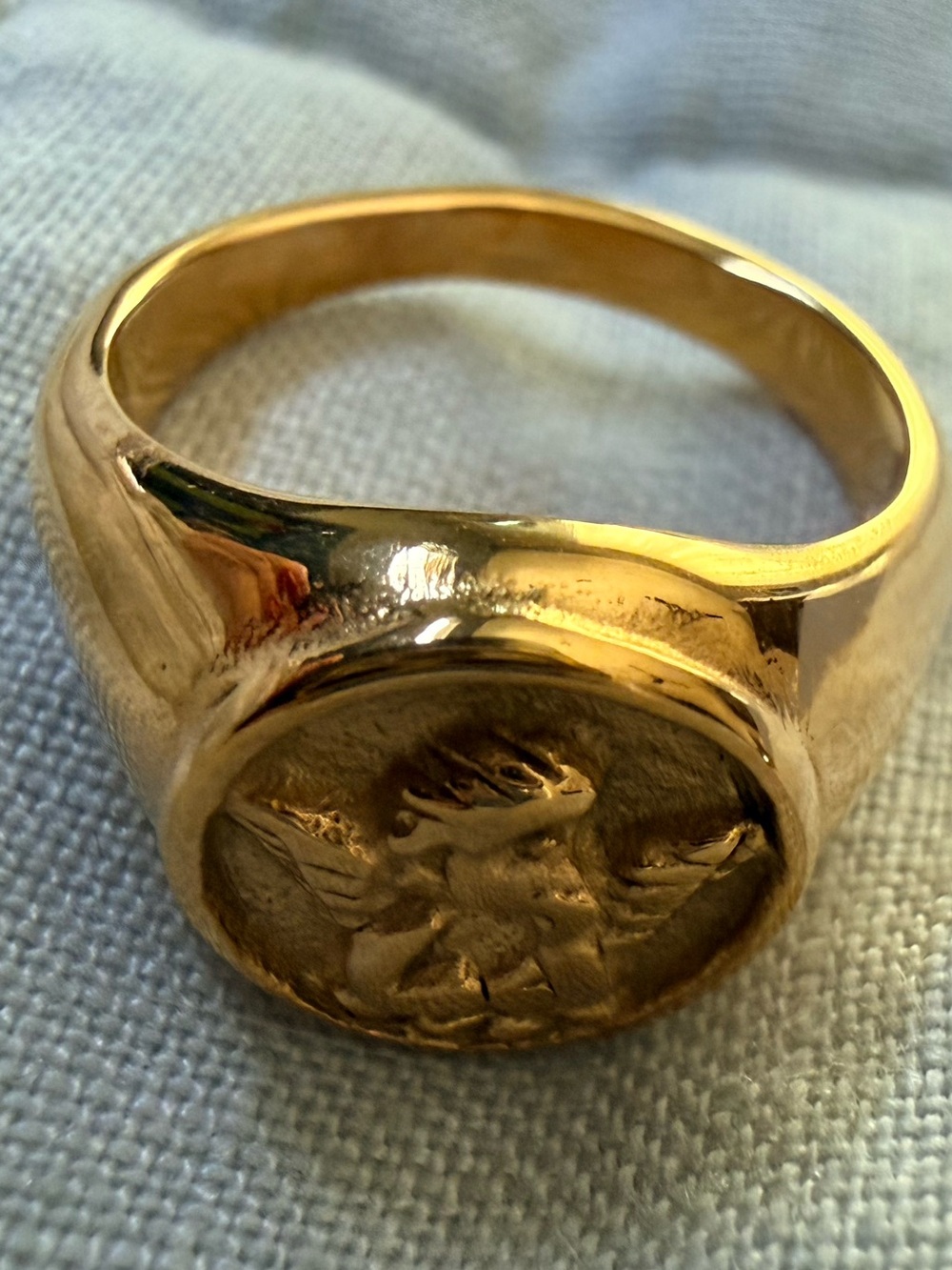 Gold Ring with Cherub